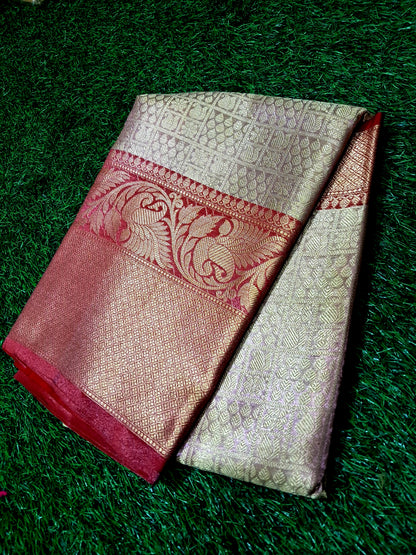 Kanjivaram soft tissue silk saree (SAREE CODE- S017)