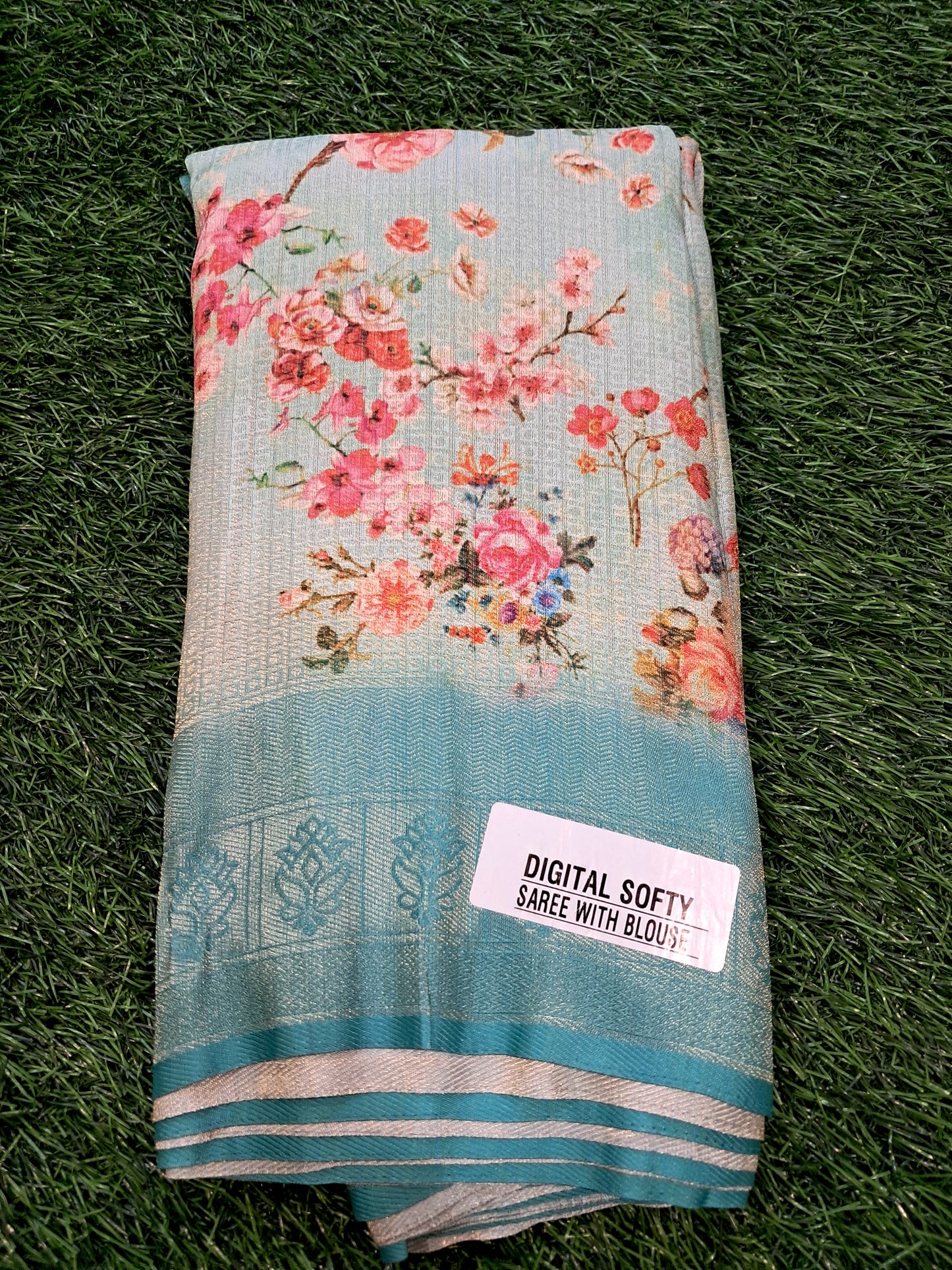 Digital printed soft silk Saree (SAREE CODE- SP135)