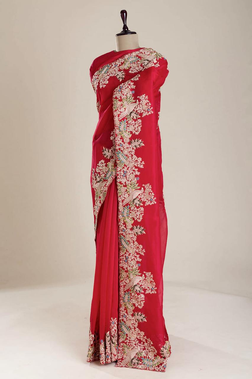 Premium Soft jimmy choo silk saree(SAREE CODE-MMPL334)