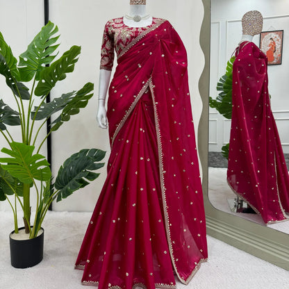 Premium Soft jimmy choo silk saree(SAREE CODE-MMPL337)